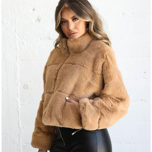 Zip-Up Faux Fur Jacket