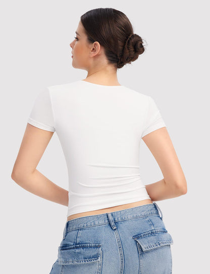 Square Neck Short Sleeve Top