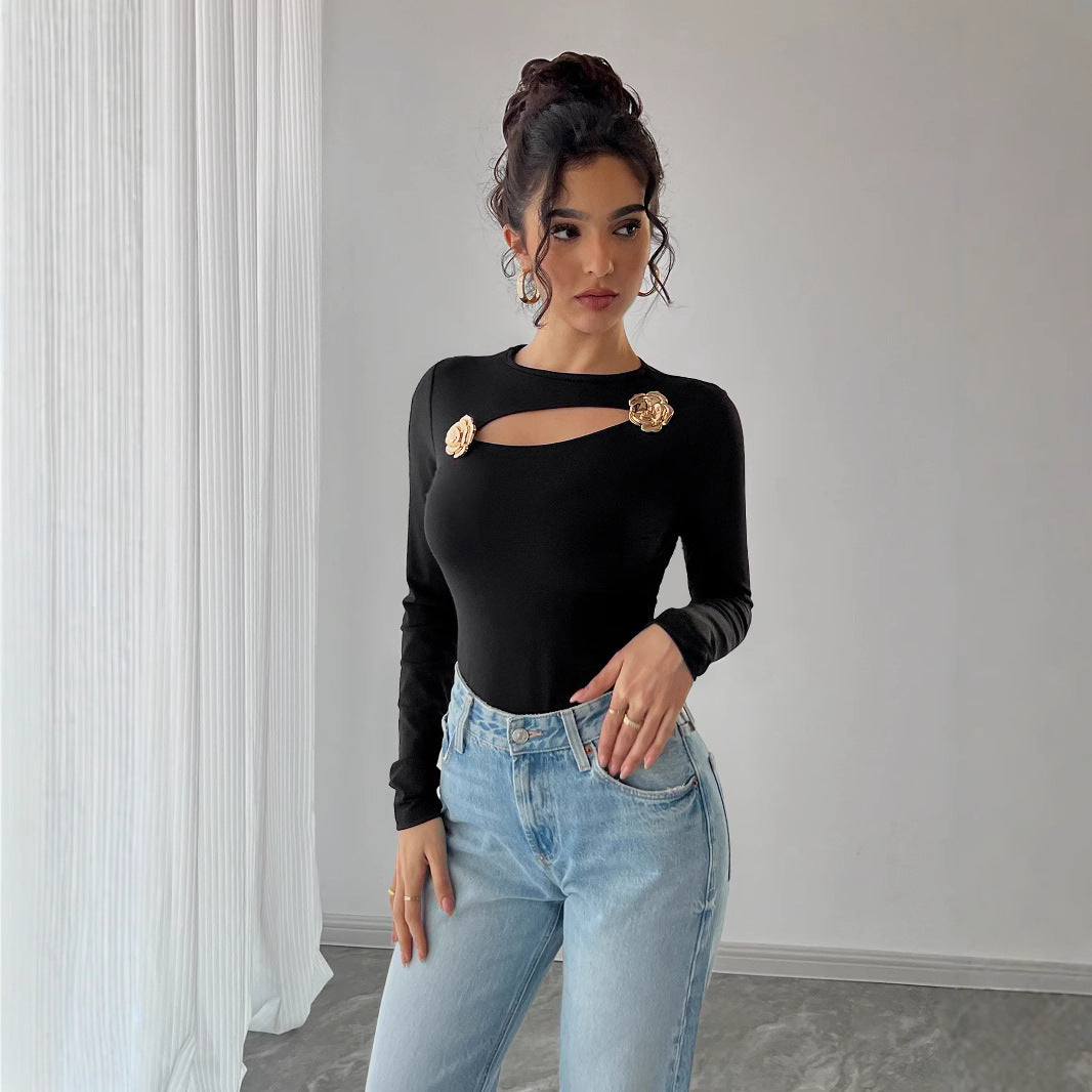 Cut-Out Long Sleeve Top