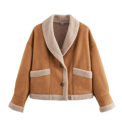 Retro Woolen Fur Leather Jacket