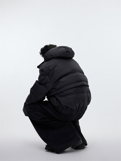 Layered Hooded Puffer Jacket