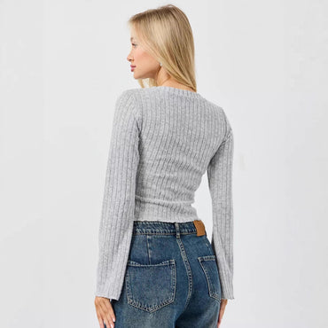 Ribbed Long Sleeve Crop Top