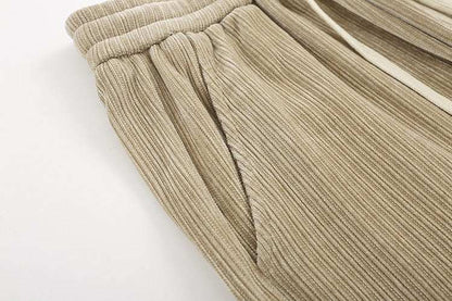 Corduroy Draped Knit Sweatpants