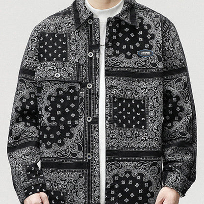 Full Printed Loose Denim Jacket
