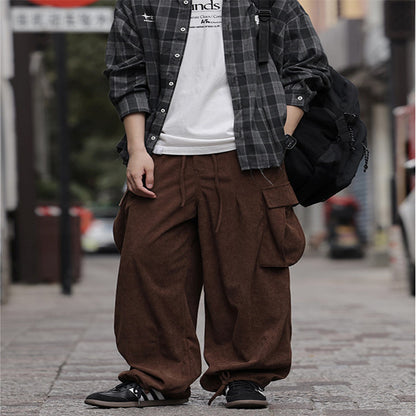 Loose Cargo Corduroy Casual Pants