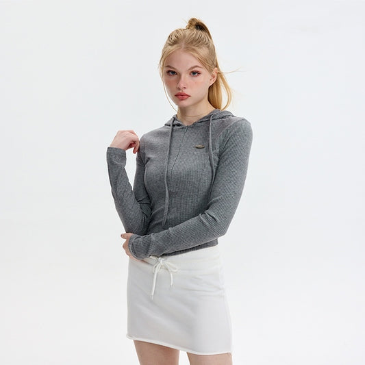 Slim-Fit Ribbed Zip Hoodie