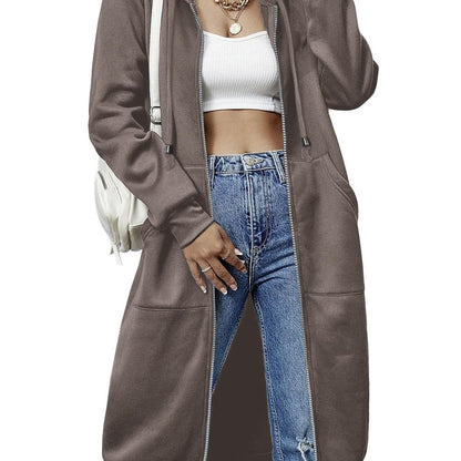 Casual Long Zip Hoodie Sweatshirt
