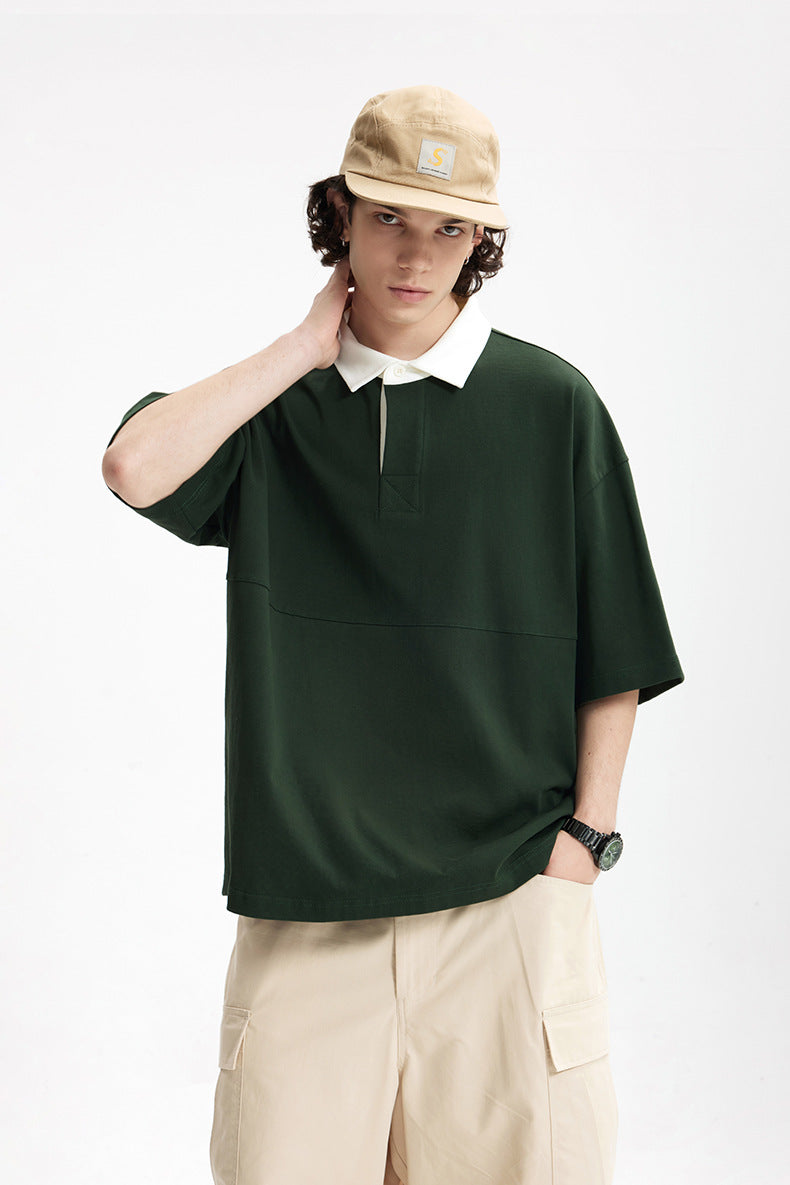 Loose Fit Lapel Polo Shirt
