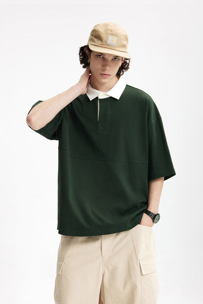 Loose Fit Lapel Polo Shirt