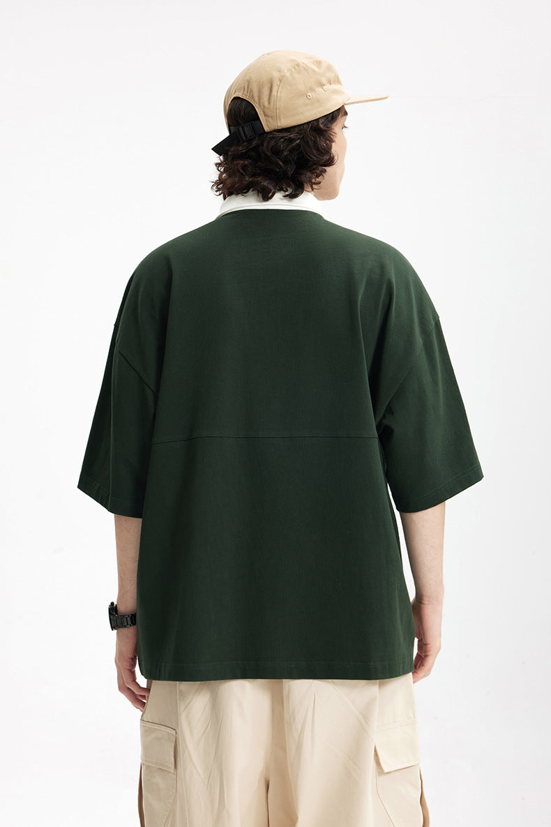 Loose Fit Lapel Polo Shirt