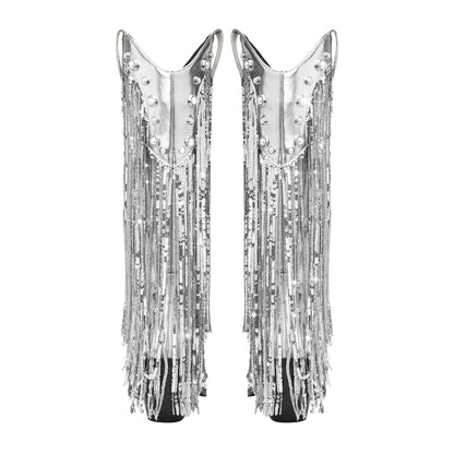Sequin Tassel Pointed Sleeve