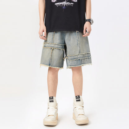 Stitching Denim Shorts