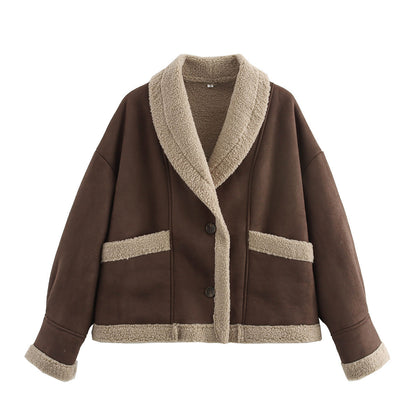 Retro Woolen Fur Leather Jacket