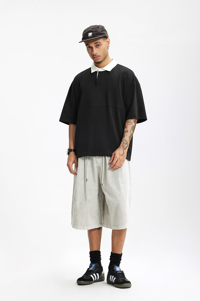 Loose Fit Lapel Polo Shirt