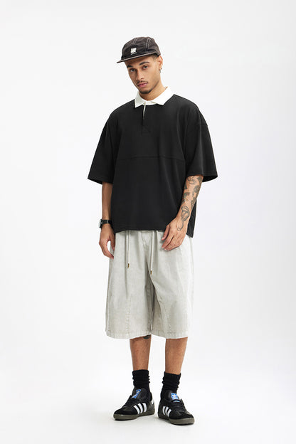 Loose Fit Lapel Polo Shirt