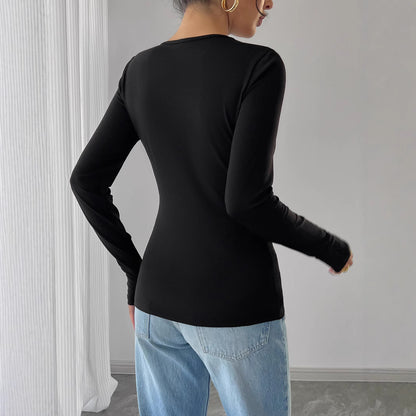 Cut-Out Long Sleeve Top