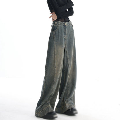 Vintage Washed Wide-leg Jeans