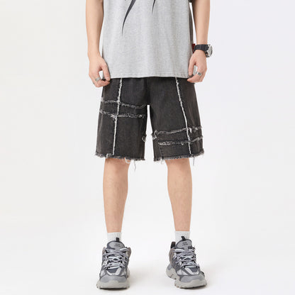 Stitching Denim Shorts