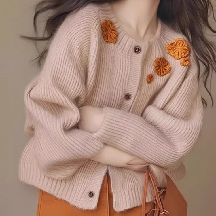 Embroidered Flower Age-reducing Sweater