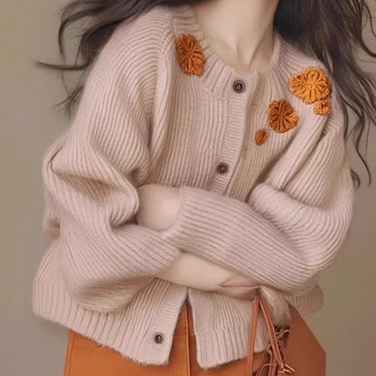 Embroidered Flower Age-reducing Sweater