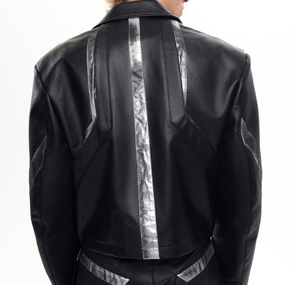 Black Dirty Leather Jacket
