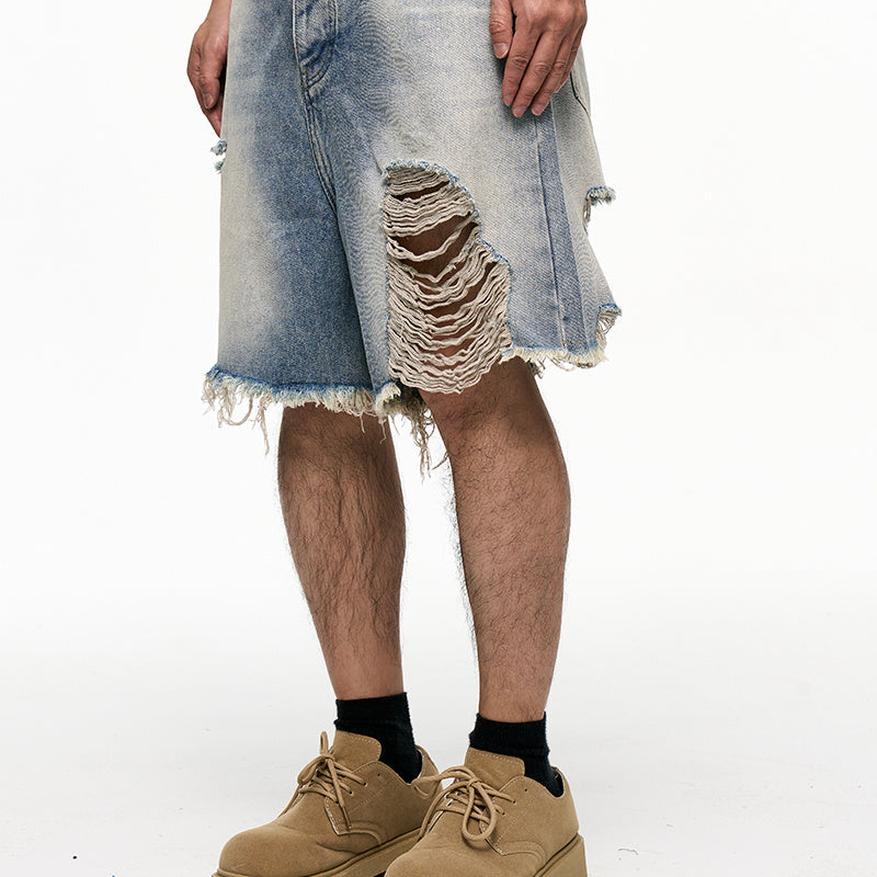 Retro Washed Old Men's Denim Shorts