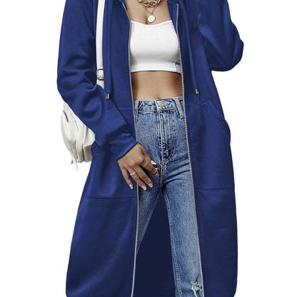 Casual Long Zip Hoodie Sweatshirt