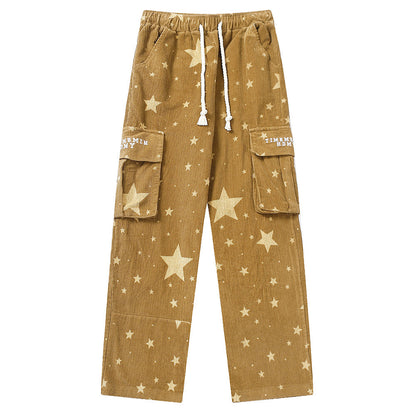 Star Full Print Corduroy Pants