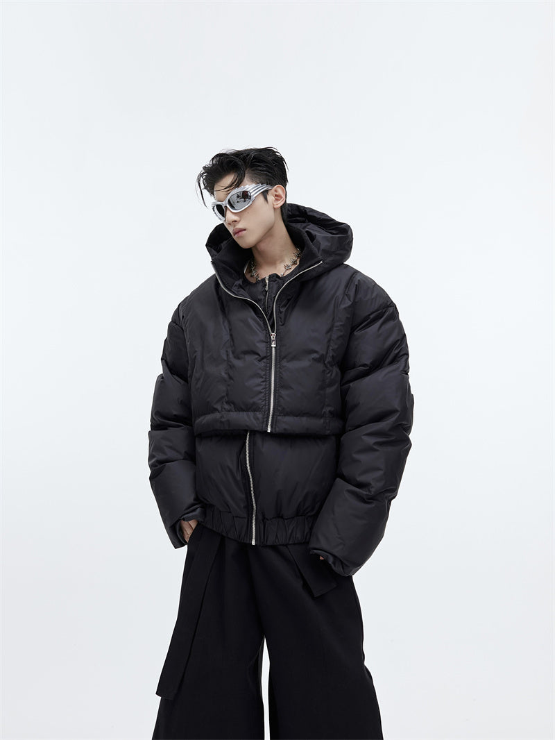 Layered Hooded Puffer Jacket