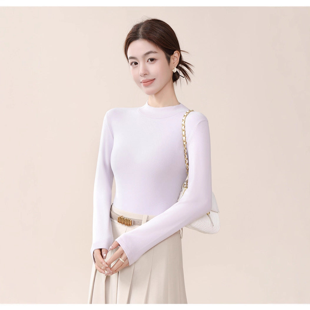 Half Turtleneck Inner Wear Warm Thickened Long Sleeve Loose Top