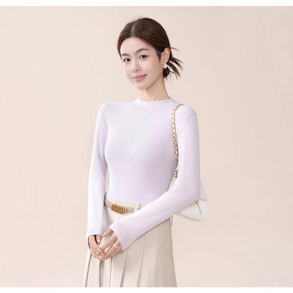 Half Turtleneck Inner Wear Warm Thickened Long Sleeve Loose Top