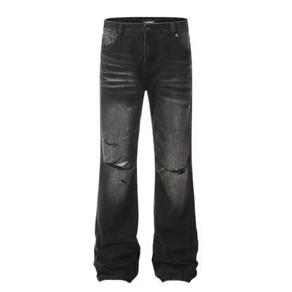 Retro Tattered Jeans Denim