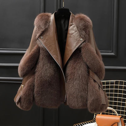 Fur Long Wool Coat