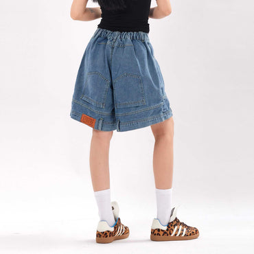 High-Rise Denim Shorts