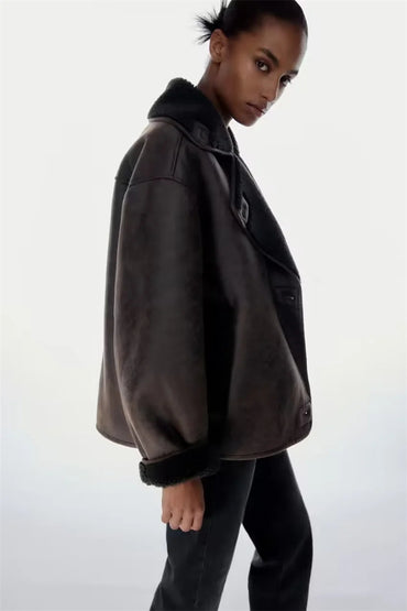 Shearling-Lined Leather Jacket