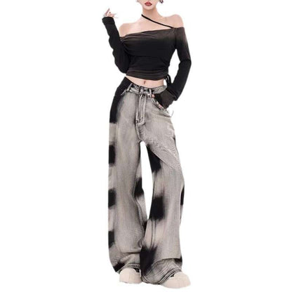 Retro Gradient Tie-dyed Jeans