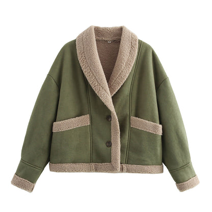 Retro Woolen Fur Leather Jacket