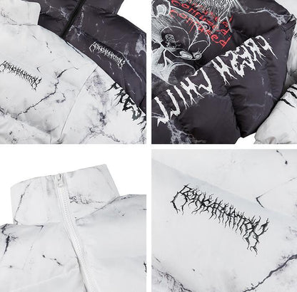 Fashion Bear Print Men's Couple Quilted Jacket