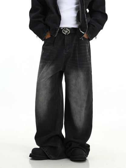 Retro Washed Wide-leg Pants