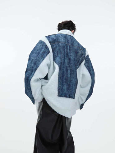 Layered Lambswool Denim Jacket