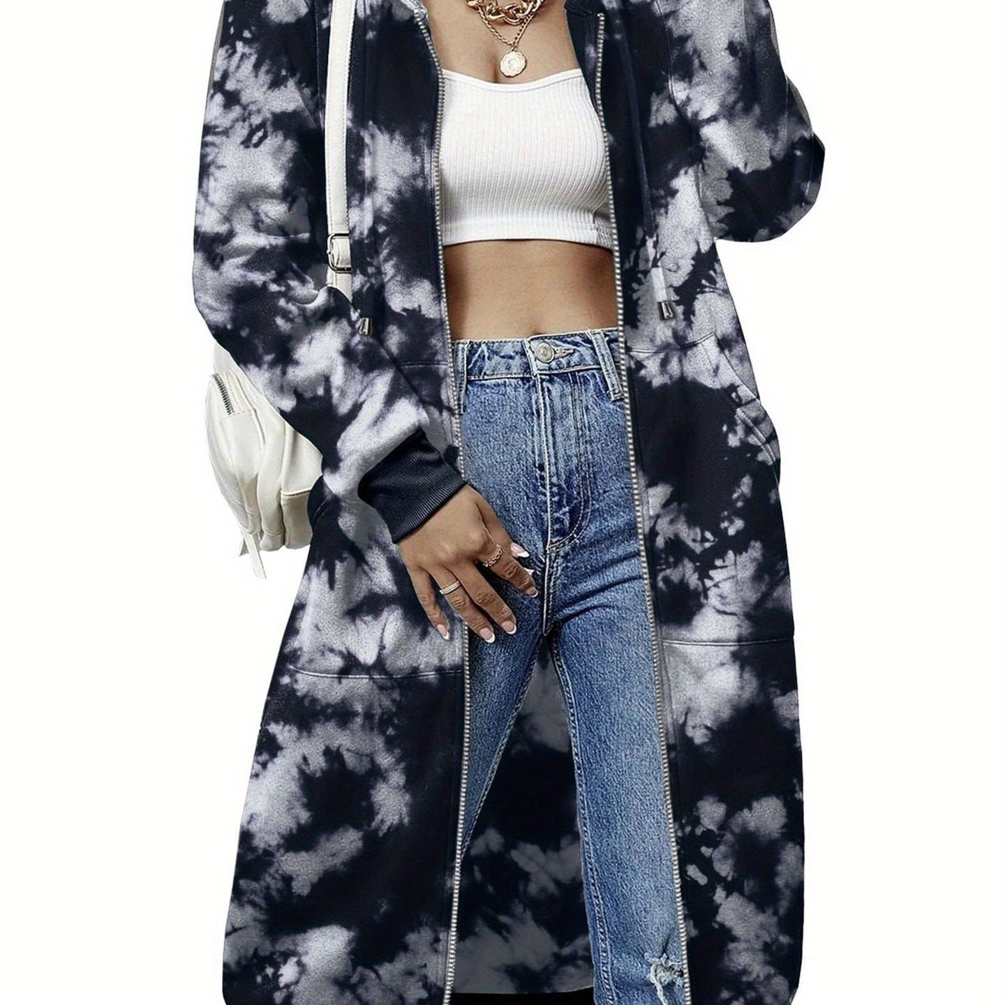 Casual Long Zip Hoodie Sweatshirt