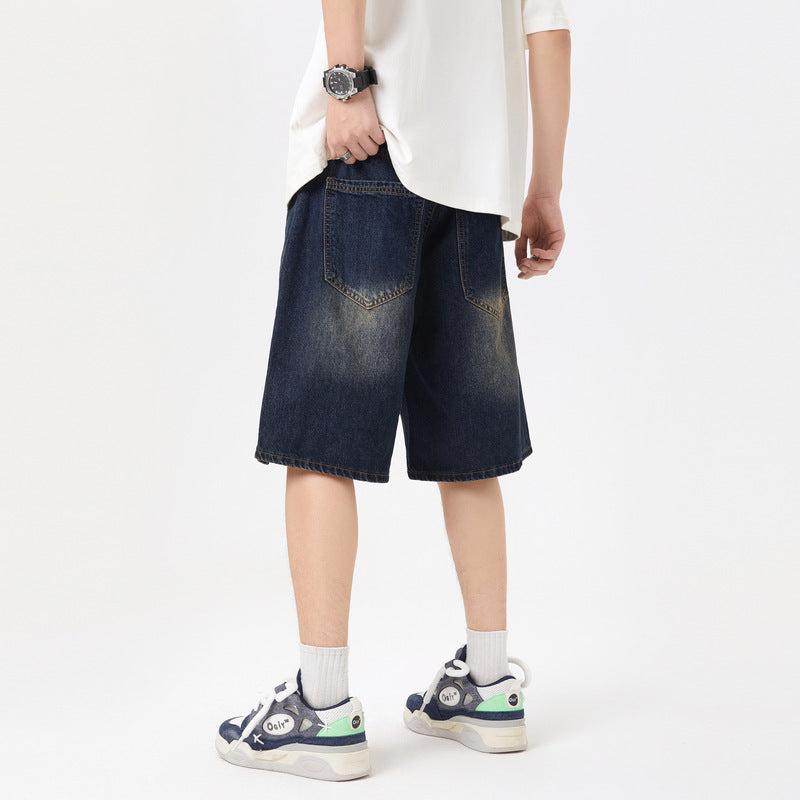 Retro Washed Denim Shorts