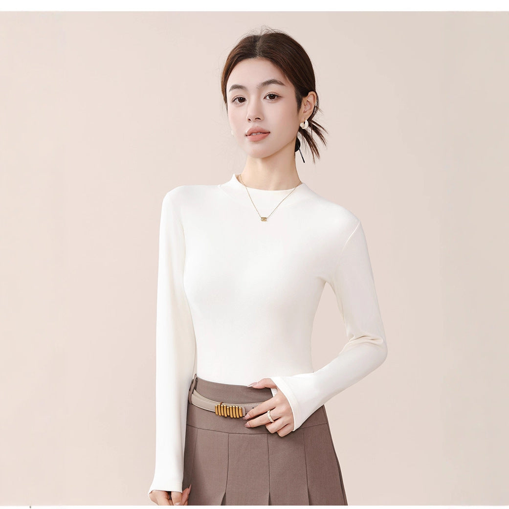 Half Turtleneck Inner Wear Warm Thickened Long Sleeve Loose Top