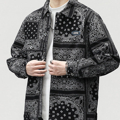 Full Printed Loose Denim Jacket