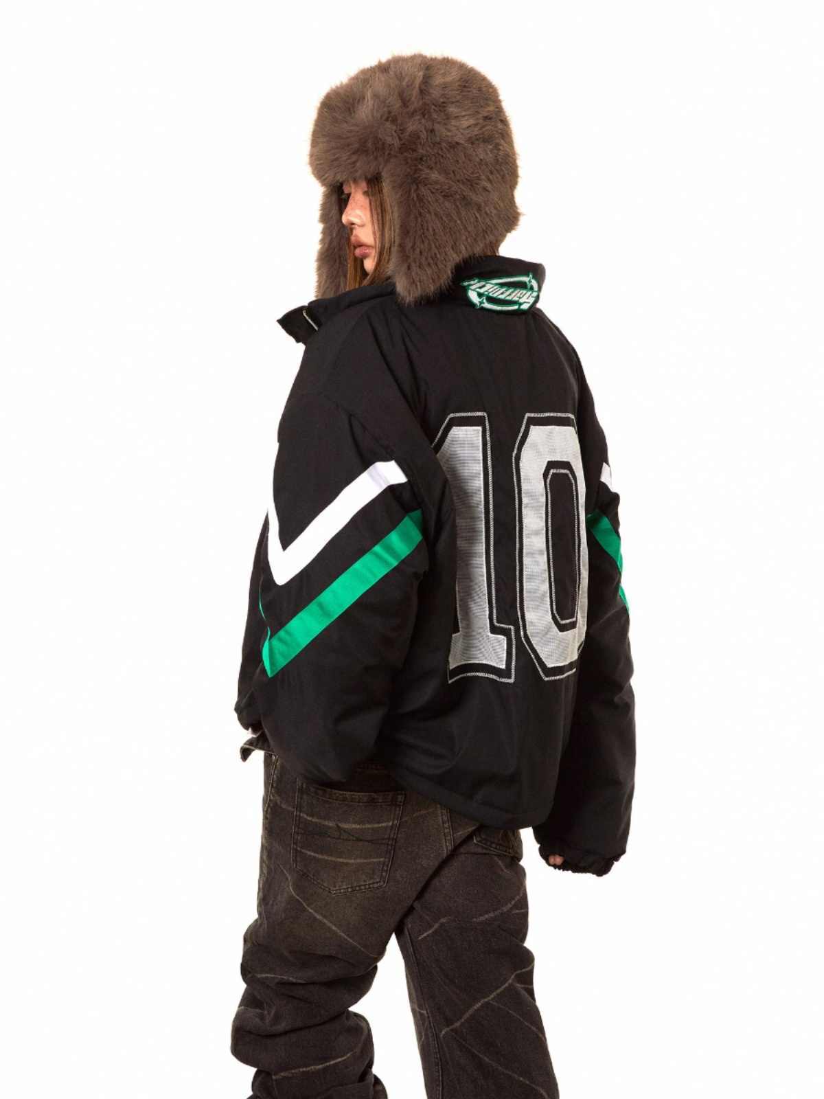 Varsity Stripe Puffer Jacket