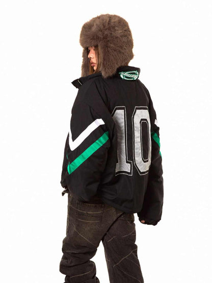 Varsity Stripe Puffer Jacket