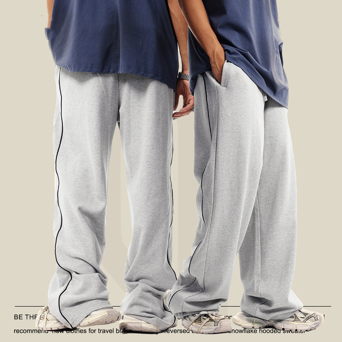 College Style Loose Straight Sweatpant