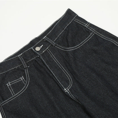 Contrast Color Love Patch Denim