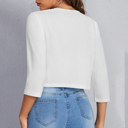 Collarless Cropped Blazers